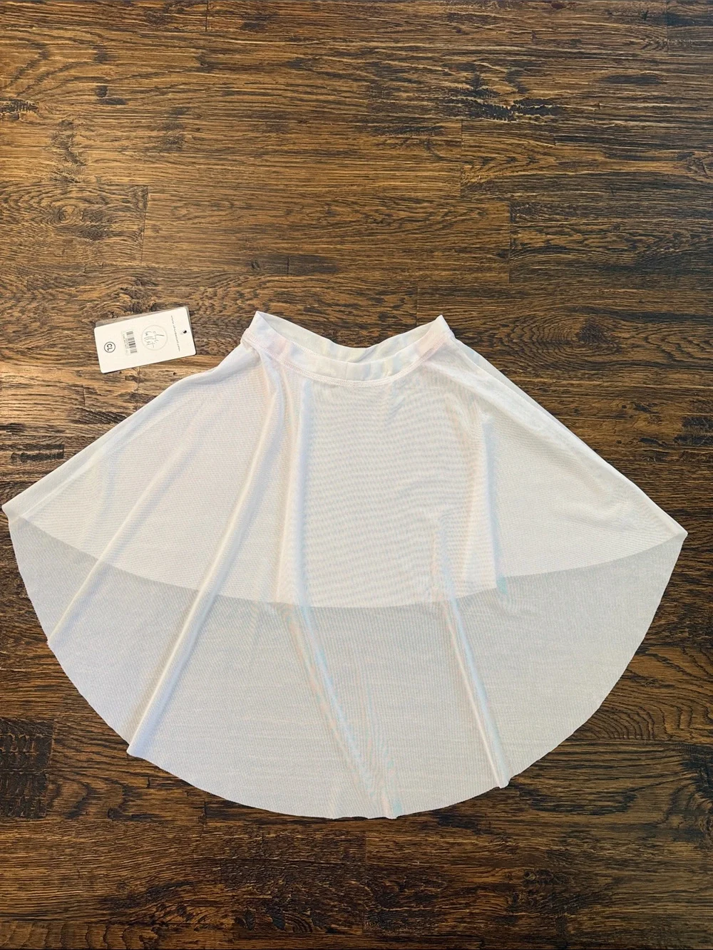 NWT Girls White Sheer High-Low Ballet Skirt